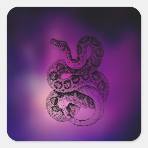 Snake Art Square Sticker