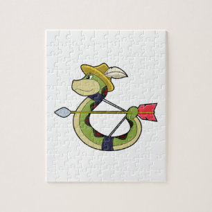 Snake as Archer with Bow & Arrow Jigsaw Puzzle
