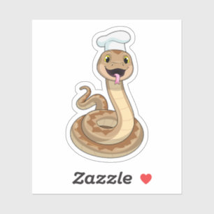 Snake as Cook with Chef hat