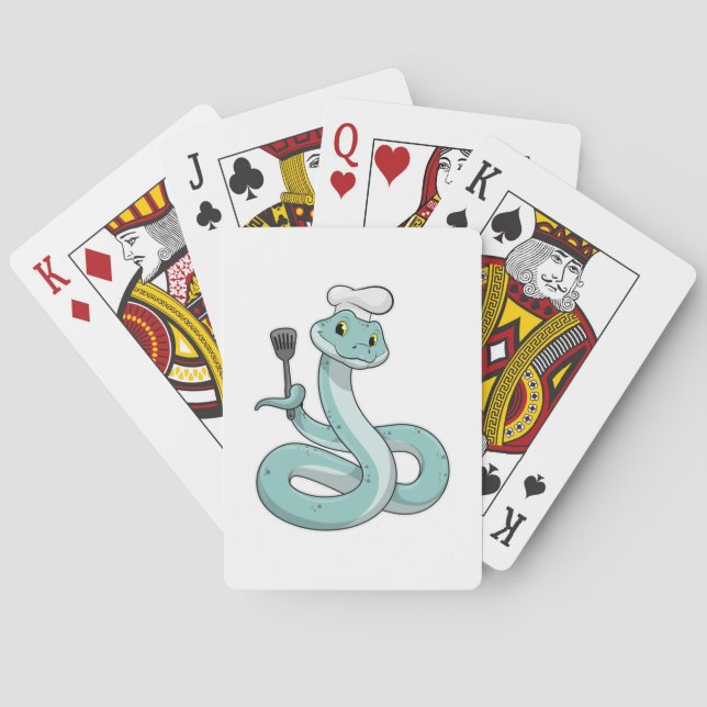 Snake as Cook with Chef hat Playing Cards (Back)