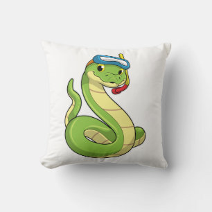 Snake as Diver wirth Snorkel Cushion