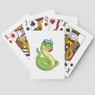 Snake as Diver wirth Snorkel Playing Cards