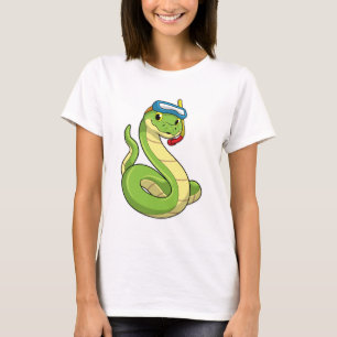 Snake as Diver wirth Snorkel T-Shirt