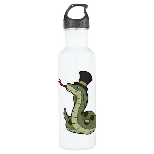 Snake as Gentleman & Hat 710 Ml Water Bottle (Front)