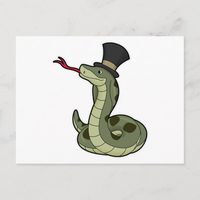 Snake as Gentleman & Hat Postcard (Front)