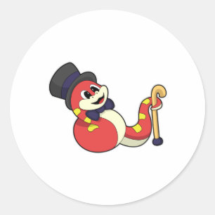Snake as Groom with Hat Classic Round Sticker