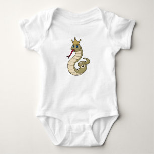 Snake as King with Crown Baby Bodysuit