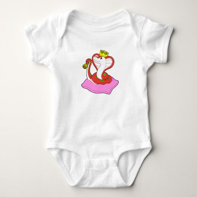Snake as King with Crown Baby Bodysuit (Front)
