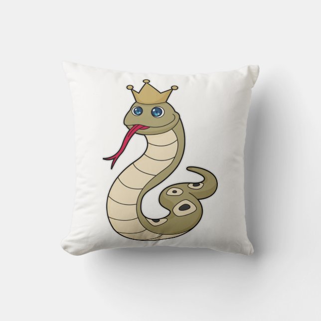 Snake as King with Crown Cushion (Front)