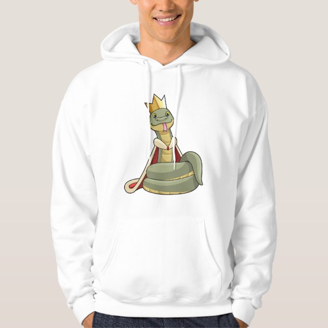 Snake as King with Crown Hoodie (Front)