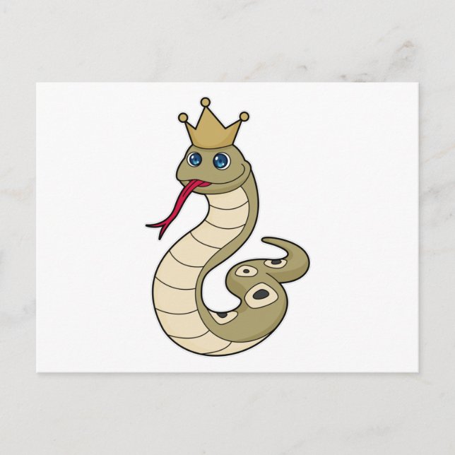 Snake as King with Crown Postcard (Front)