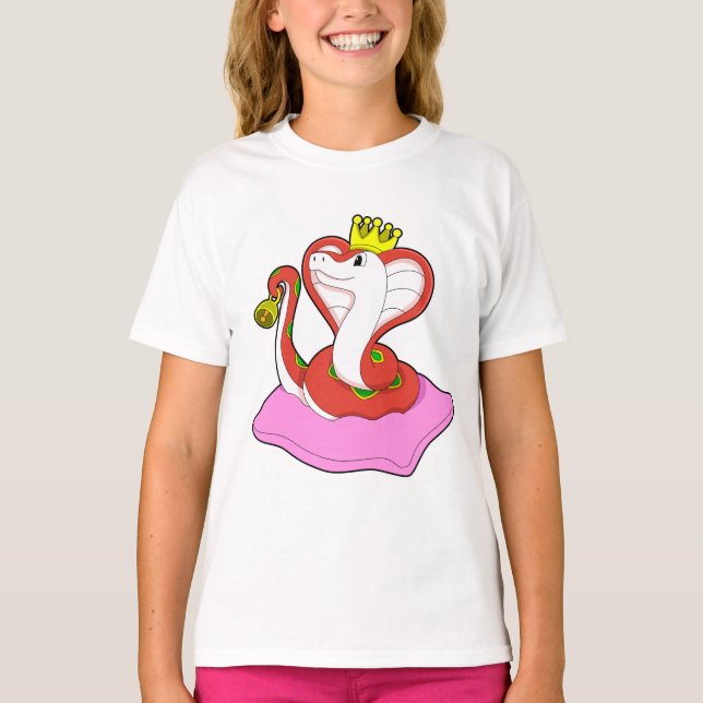 Snake as King with Crown T-Shirt (Front)