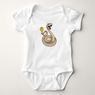 Snake as Musician with Maracas Baby Bodysuit