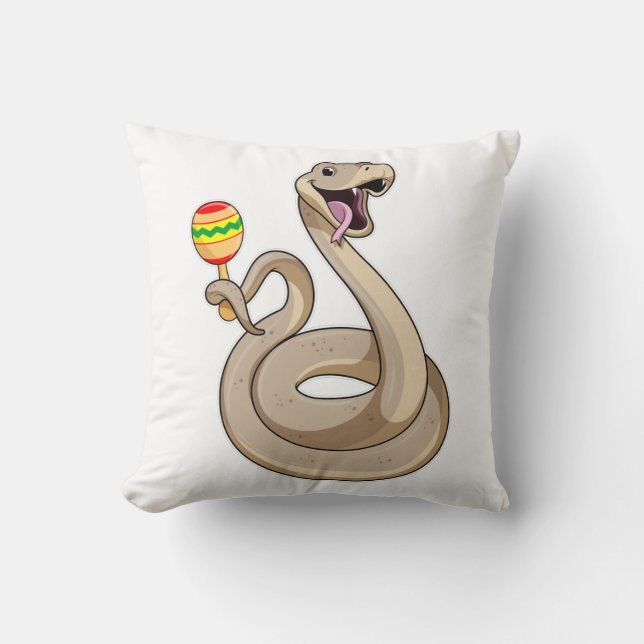 Snake as Musician with Maracas Cushion (Front)
