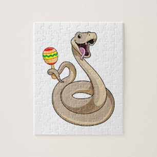 Snake as Musician with Maracas Jigsaw Puzzle