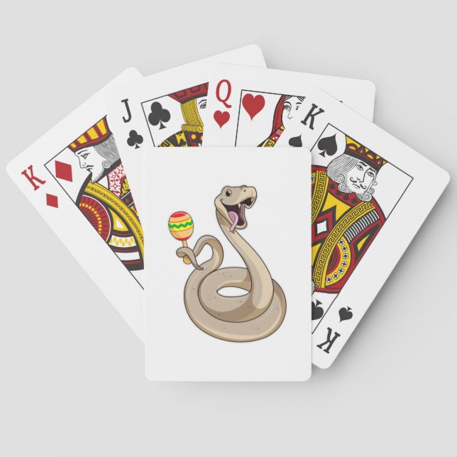 Snake as Musician with Maracas Playing Cards (Back)