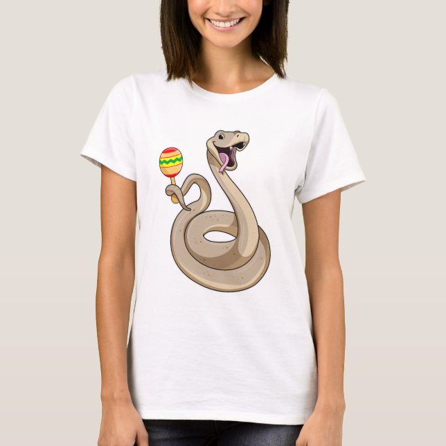 Snake as Musician with Maracas T-Shirt (Front)