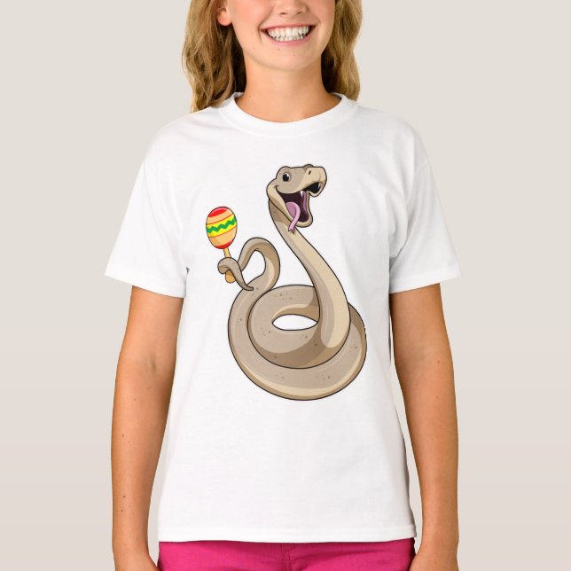 Snake as Musician with Maracas T-Shirt (Front)