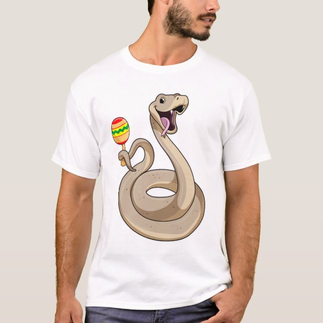 Snake as Musician with Maracas T-Shirt (Front)