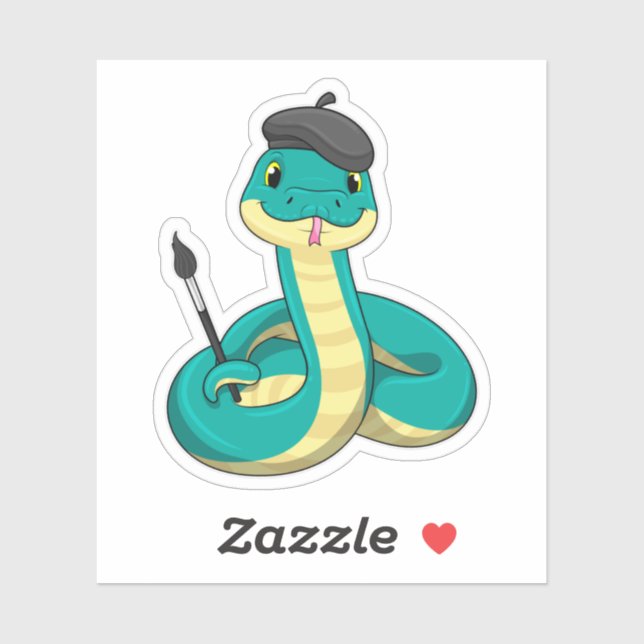 Snake as Painter with Paint brush (Sheet)