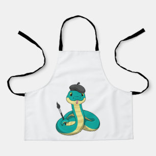 Snake as Painter with Paint brush Apron