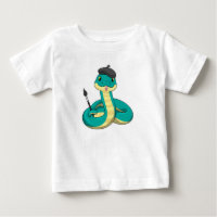 Snake as Painter with Paint brush