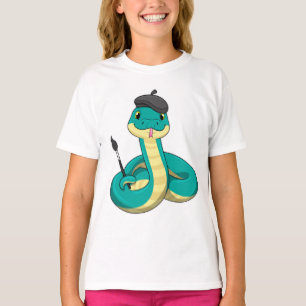 Snake as Painter with Paint brush T-Shirt