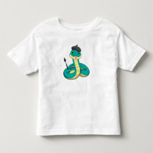 Snake as Painter with Paint brush Toddler T-Shirt