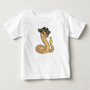 Snake as Pirate with Hook hand & Eye patch Baby T-Shirt