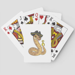 Snake as Pirate with Hook hand & Eye patch Playing Cards