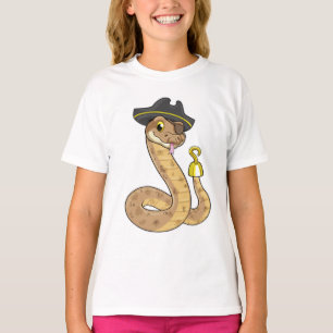 Snake as Pirate with Hook hand & Eye patch T-Shirt