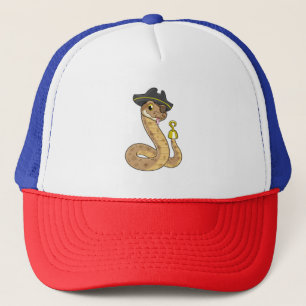 Snake as Pirate with Hook hand & Eye patch Trucker Hat