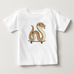 Snake as Skater with Skateboard Baby T-Shirt