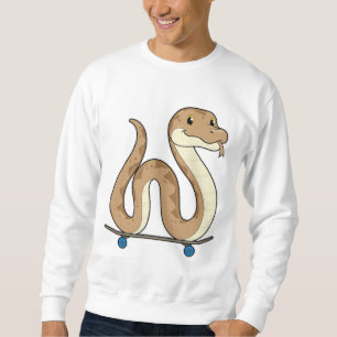 Snake as Skater with Skateboard Sweatshirt