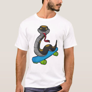 Snake as Skater with Skateboard T-Shirt