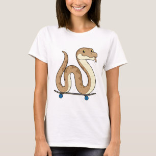 Snake as Skater with Skateboard T-Shirt