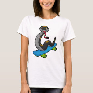 Snake as Skater with Skateboard T-Shirt