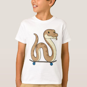 Snake as Skater with Skateboard T-Shirt
