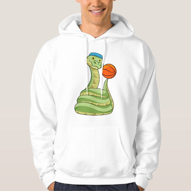 Snake at Basketball Sports Hoodie (Front)