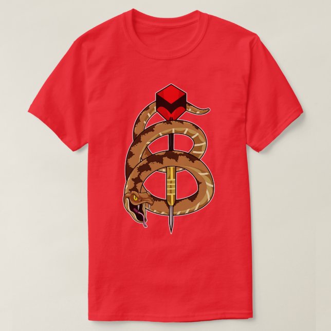 Snake at Darts with Dart  T-Shirt (Design Front)