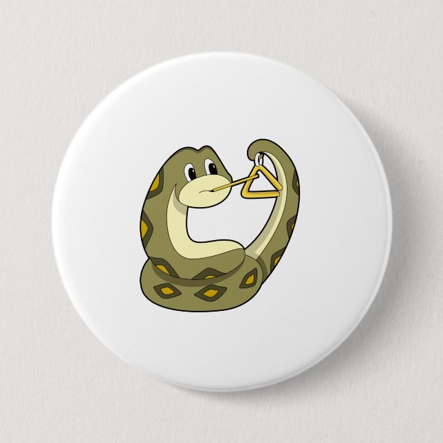 Snake at Music with Triangle.PNG 7.5 Cm Round Badge (Front)