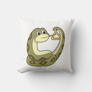 Snake at Music with Triangle.PNG Cushion