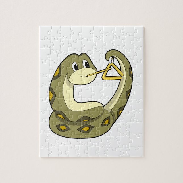 Snake at Music with Triangle.PNG Jigsaw Puzzle (Vertical)