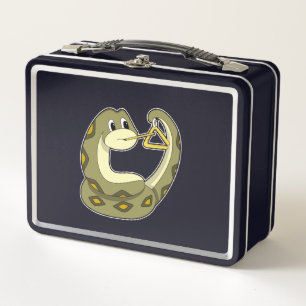 Snake at Music with Triangle.PNG Metal Lunch Box