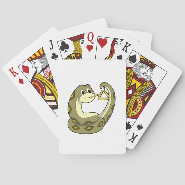 Snake at Music with Triangle.PNG Playing Cards (Back)