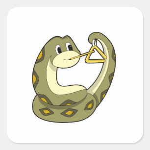 Snake at Music with Triangle.PNG Square Sticker