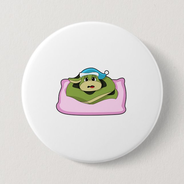 Snake at Sleeping with Nightcap 7.5 Cm Round Badge (Front)