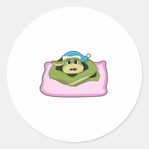 Snake at Sleeping with Nightcap Classic Round Sticker