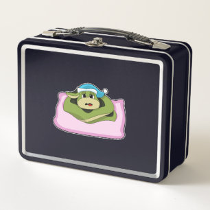 Snake at Sleeping with Nightcap Metal Lunch Box
