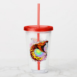 Snake Attack Psychedelic Surreal Art Acrylic Tumbler